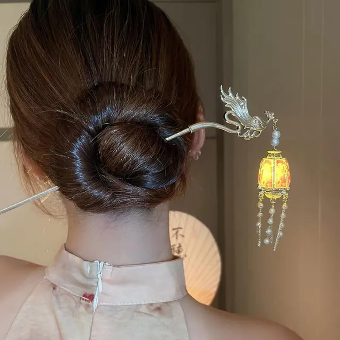 Lantern with lights hair stick-image-1