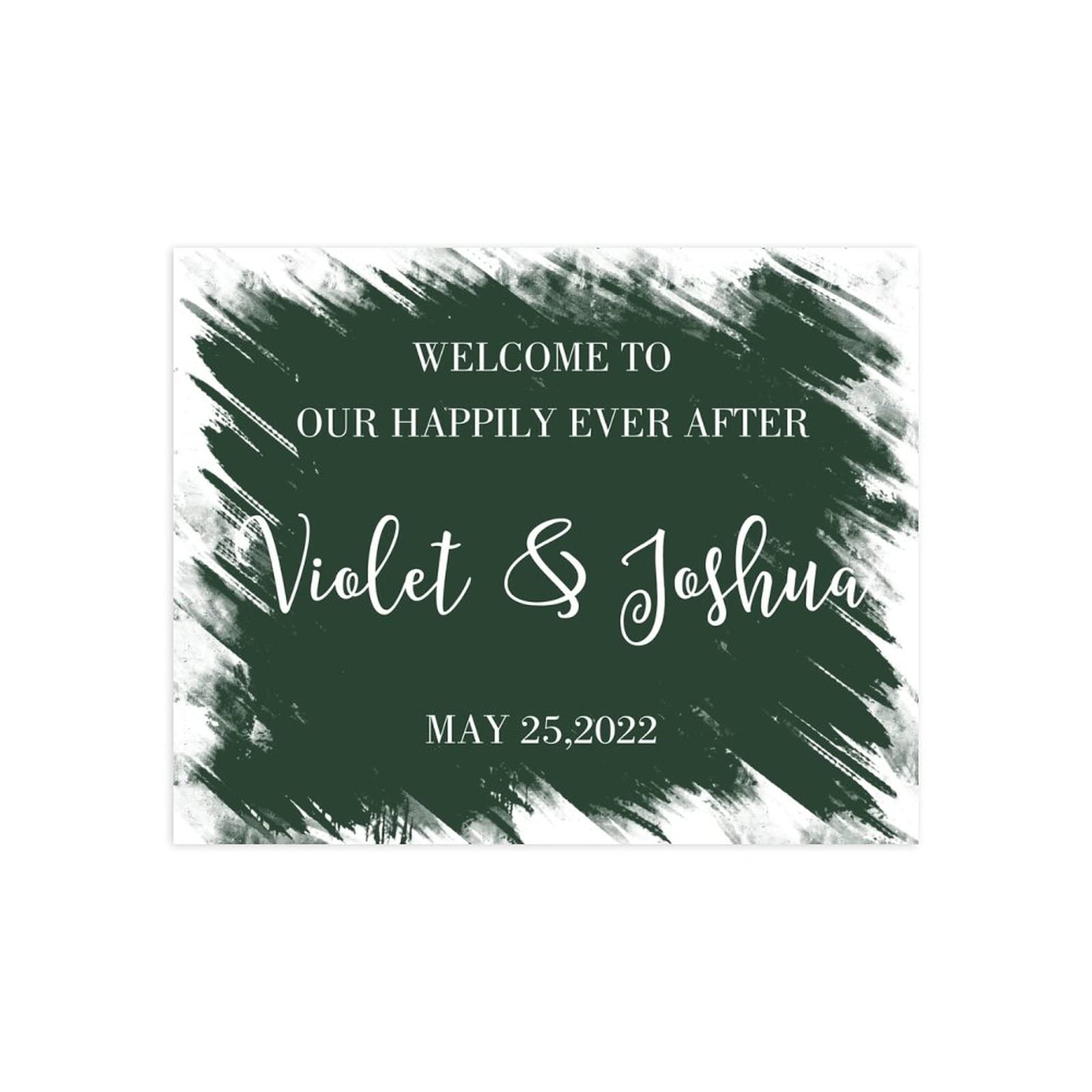 'Welcome Modern Calligraphy Sign Custom Wedding Printable Template Custom Made Any Date' Spersonalizowany znak ślubny powitalny 45 x 61 cm