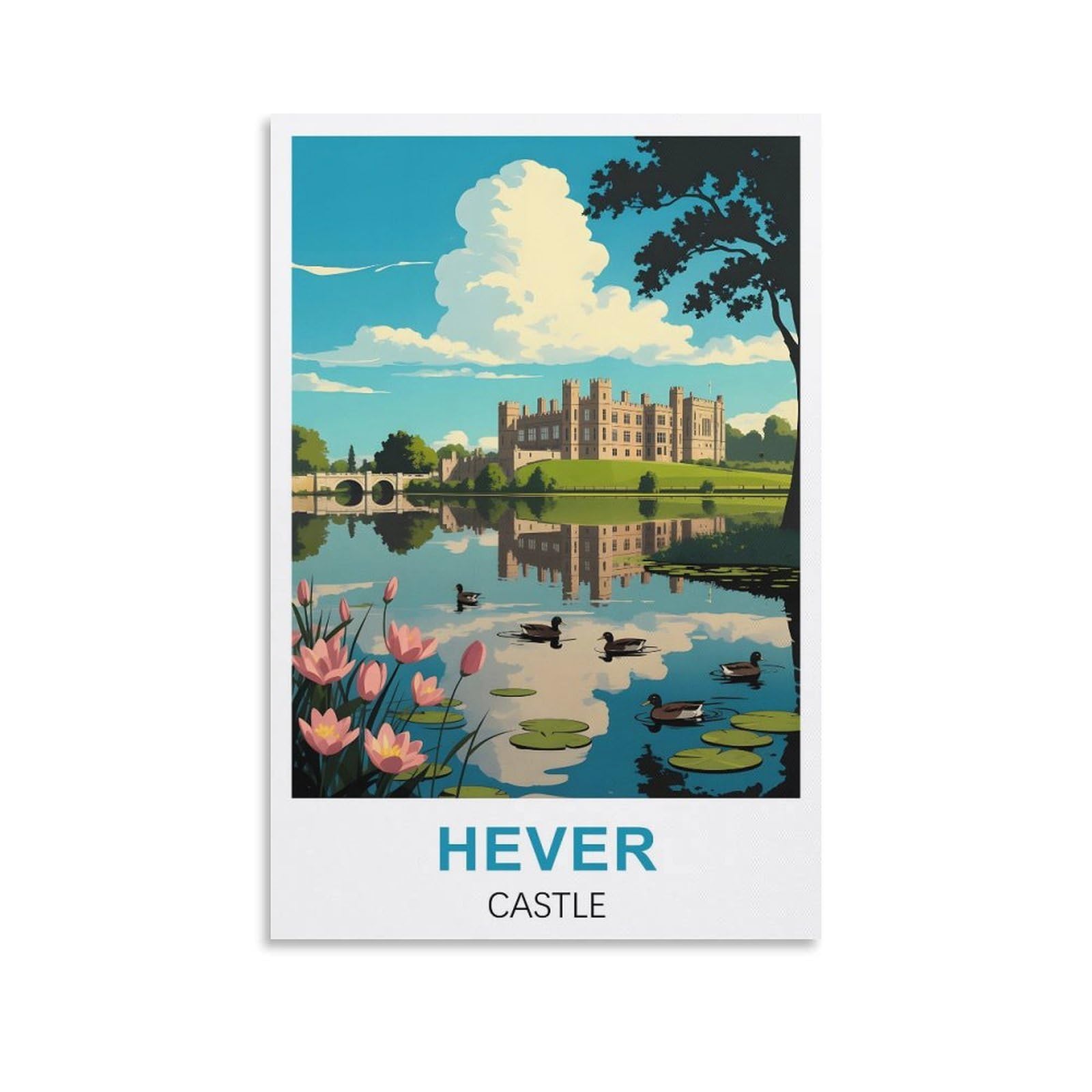 EZMLFA 5D Diamond Painting Kits for Adults,Hever Castle,DIY Full Round Drill Diamond Dot Gem Art Kits for Adults,Crafts for Decor 40x50cm