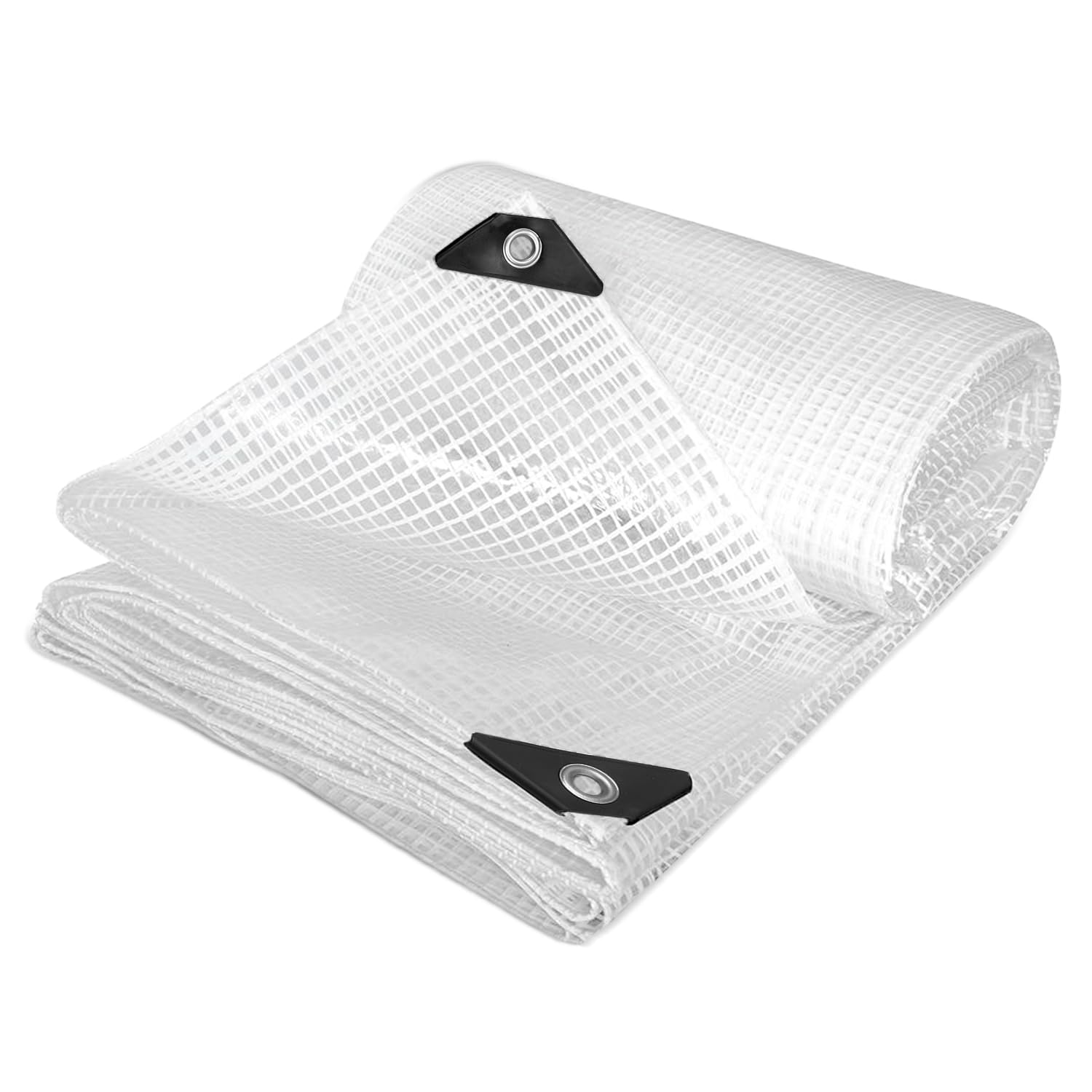 175GSM Clear Tarpaulin Waterproof Heavy Duty (13ft x 16ft) / (4m x 5m) Tarpaulin Sheet with Reinforced Eyelets | UV/Tear Resistant Multipurpose Weatherproof Tarp for Garden, Farming, Camping