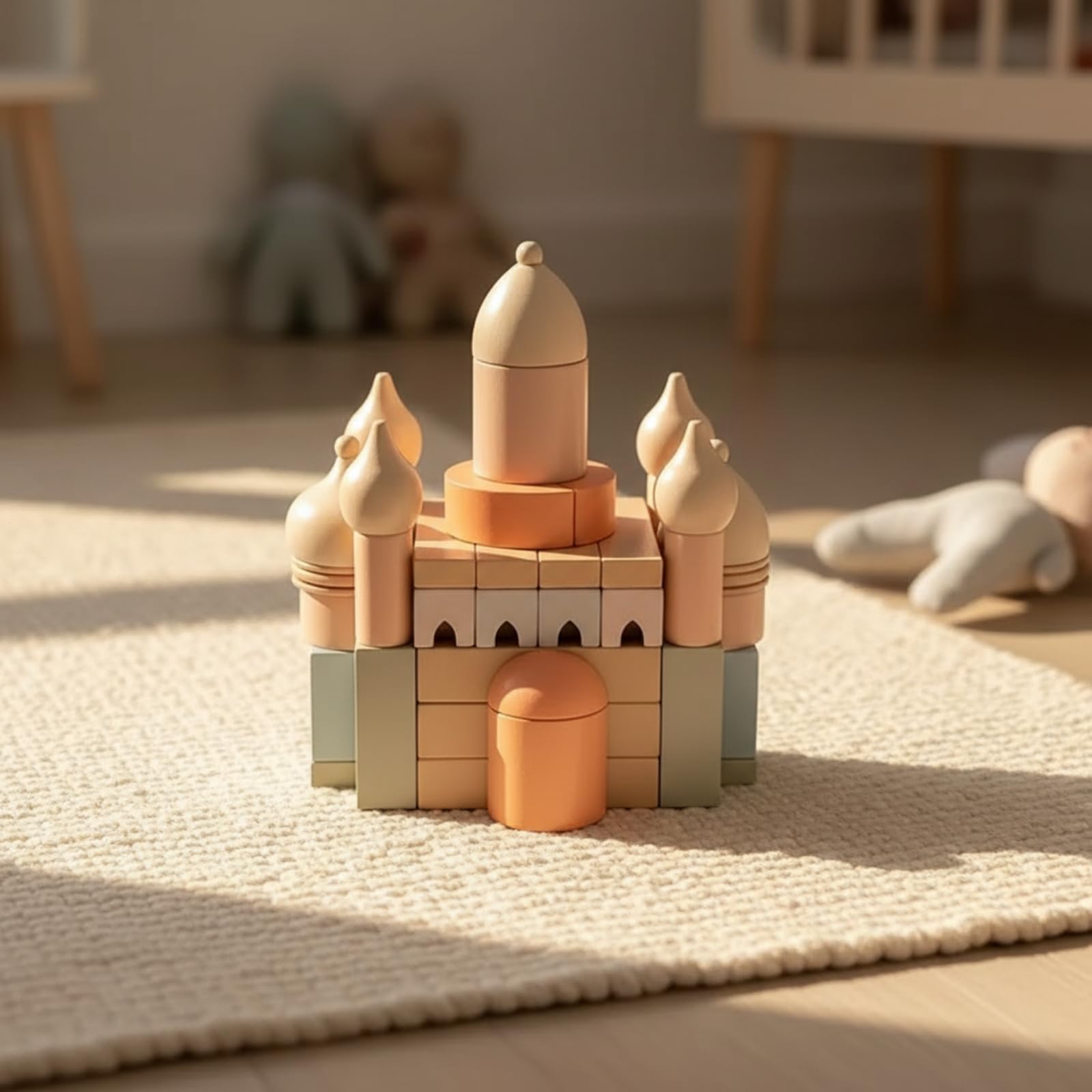 Gioco di Costruzioni con Torrioni Ti Costruzioni in Legno con Elementi Archittonici Educativo Gioclo per Costruzione da