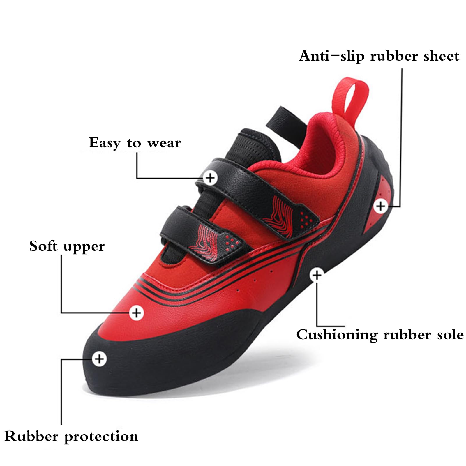 Pies De Gato Escalada Resistente Al,Zapatillas De Escalada Hombre,Zapato De Escalada En Rocas,Antideslizante,Adecuado para Escaladores Principiantes,DiseñO De Escalada En Rocas