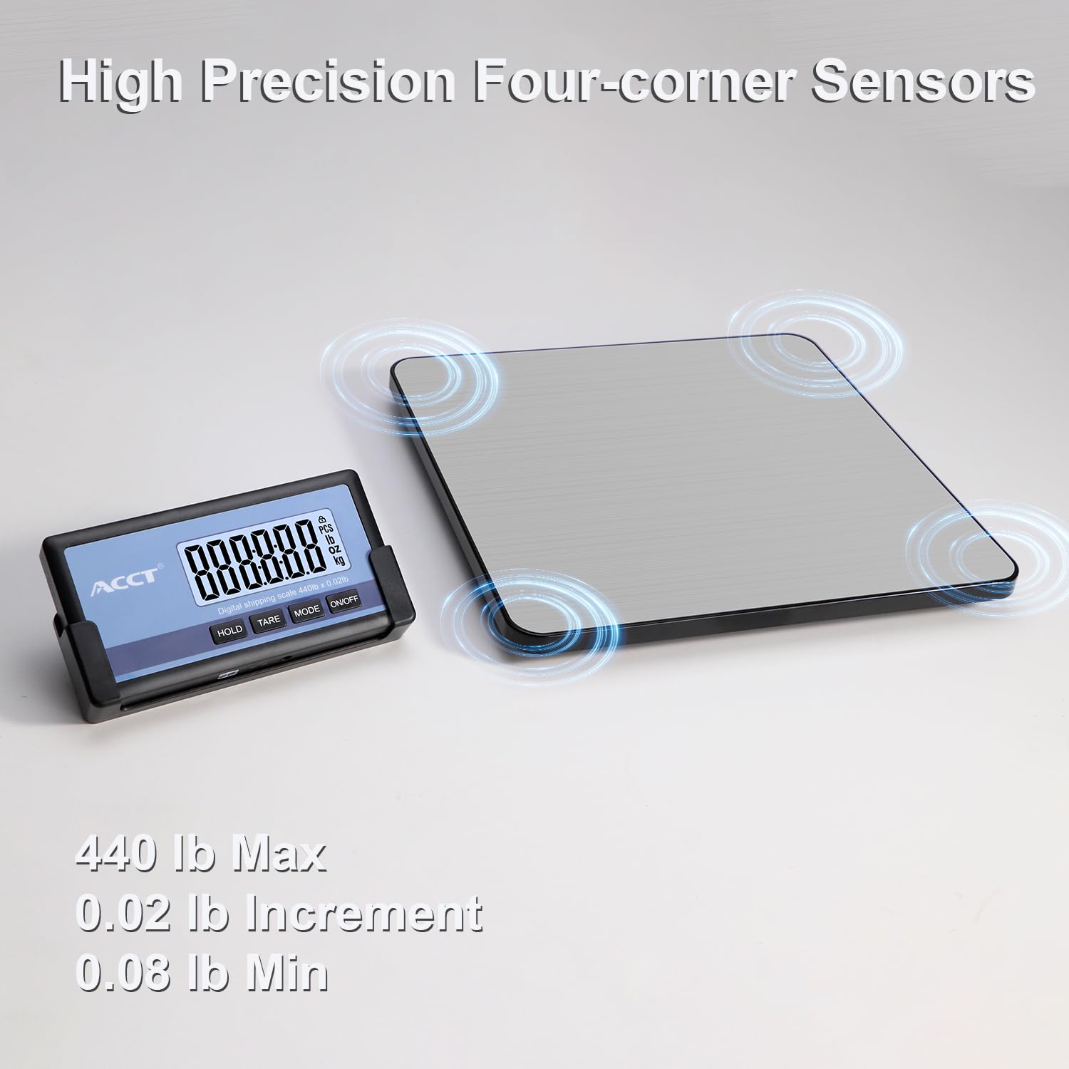 Wireless Postal Scale - 440lb Capacity - Balanza digital para envíos con función de retención, 10g de alta precisión, ideal para almacén/embalaje/oficina/equipaje, balanza de alta resistencia