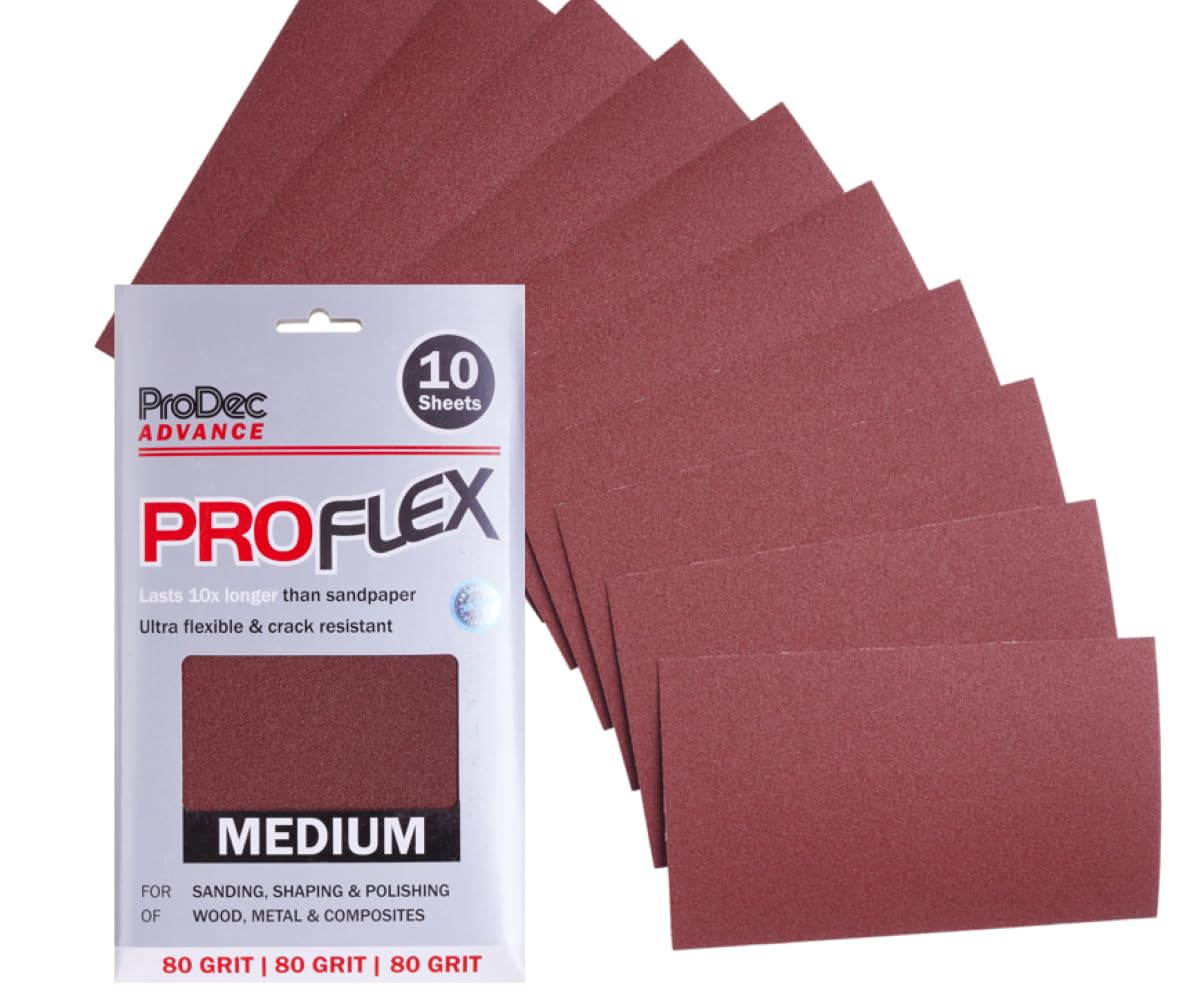 ProDec Advance 10pk ProFlex Sheets 230mm x 140mm - 80 Grit Medium