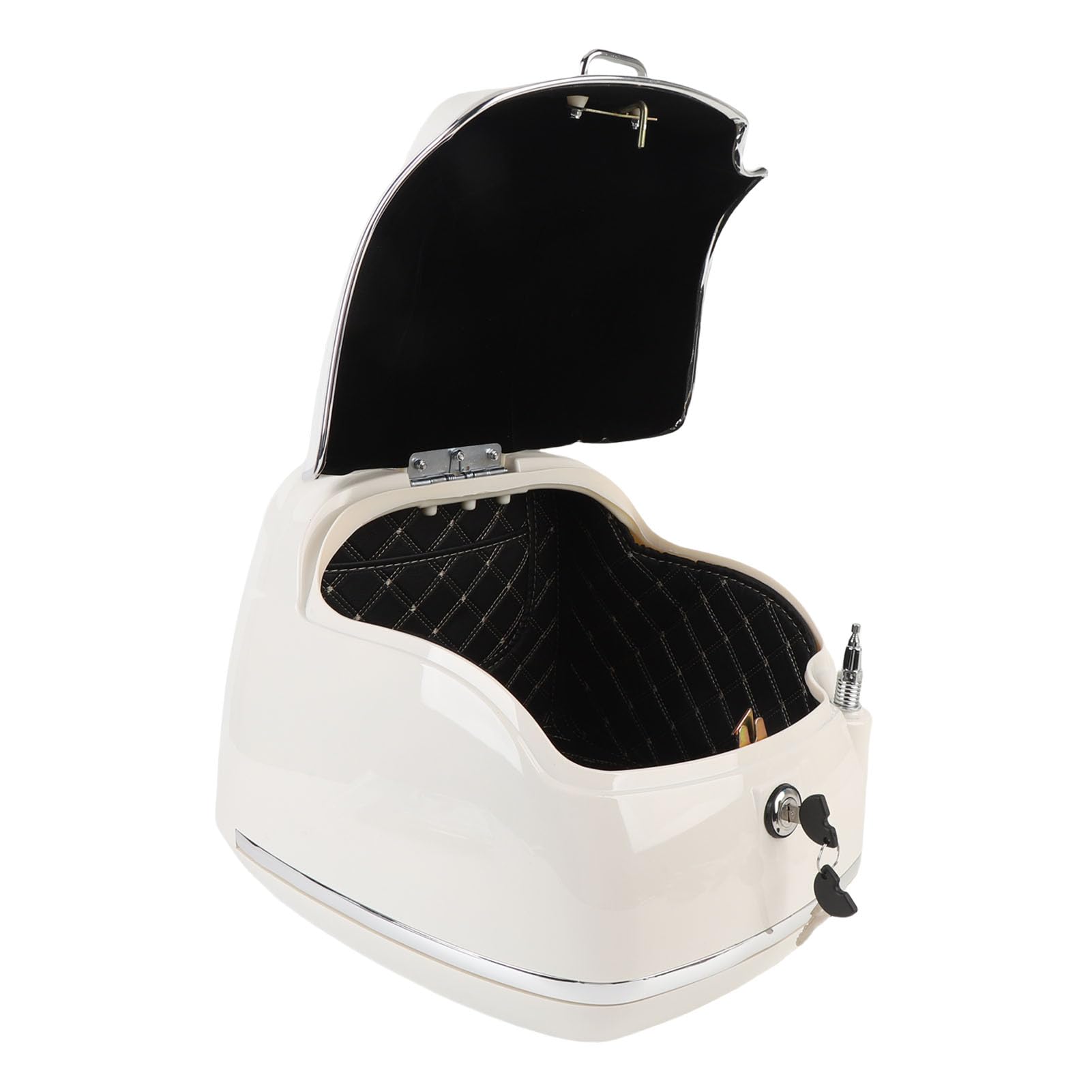 Motorrad-Topbox, Wasserdicht, 38 L, Universell Passend für Helm, Aufbewahrung, Motorrad-Heckbox für Fahrerausrüstung (Weiß)