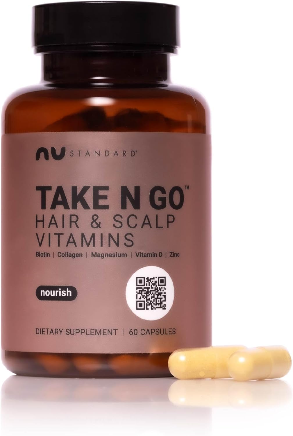 NU Standard TAKE N GO Hair Vitamins for Faster Hair Growth and Loss for Women | Collagen and Biotin Supplement | Scalp Care Treatment | Combat Hair Thinning | DHT Blockers, BioPerine | 30-Day Supply NU Standard TAKE N GO Hair Vitamins for Faster Hair Growth and Loss for Women | Collagen and Biotin Supplement | Scalp Care Treatment | Combat Hair Thinning | DHT Blockers, BioPerine | 30-Day Supply