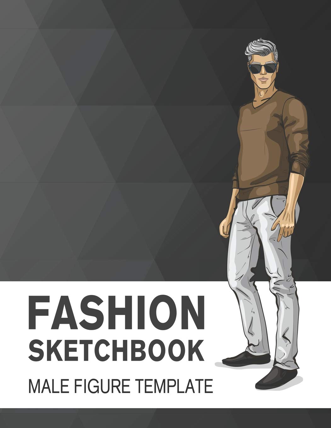 Fashion Sketchbook Male Figure Template: Easily Sketch Your Fashion Design with Large Male Figure Template