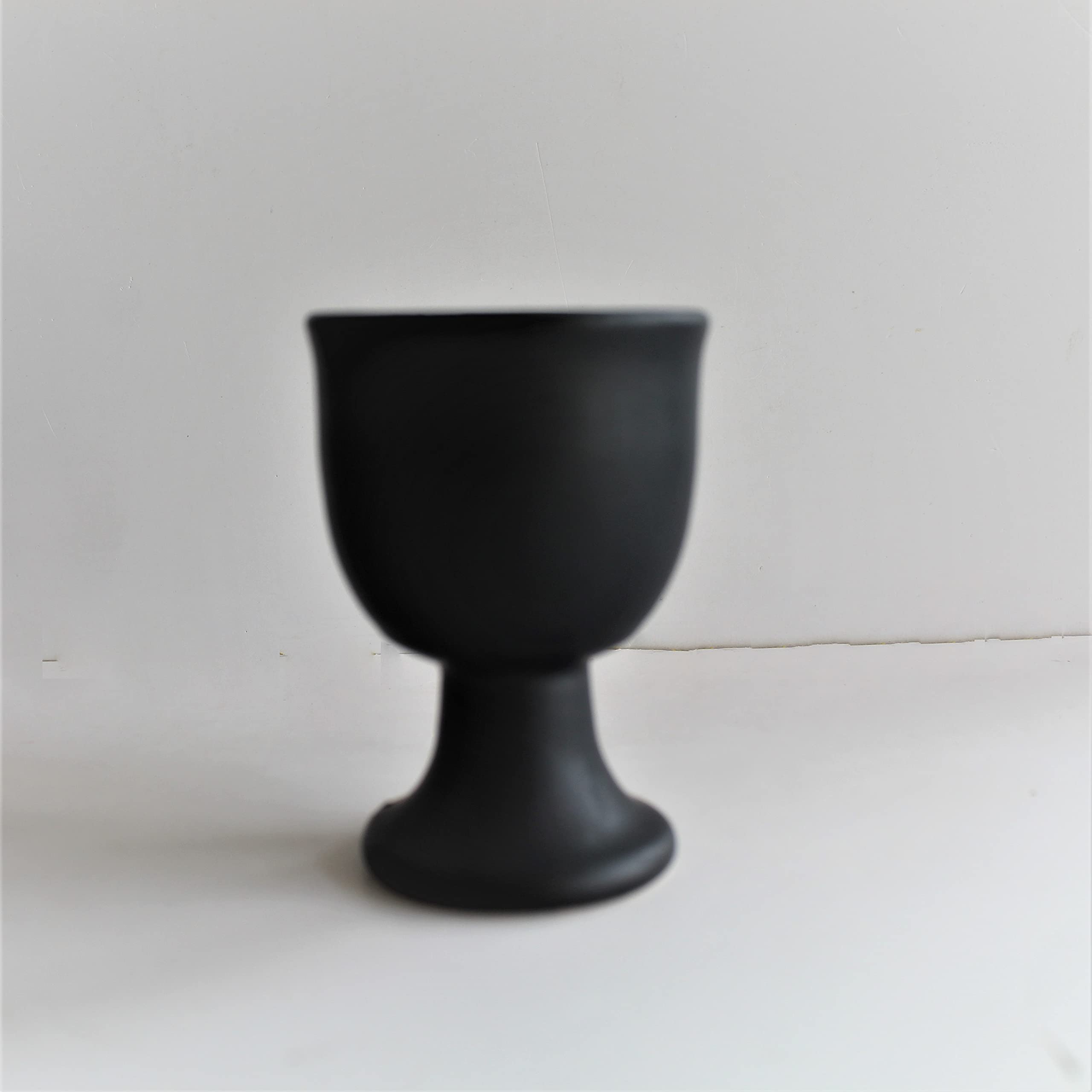 Bamby Ceramic Matte Black Egg Cup/Egg Holder Pack of 4, for Soft & Hard-Boiled Eggs 3