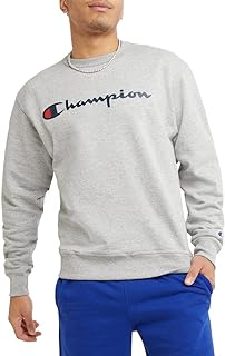 mens Crewneck Sweatshirt, Powerblend Fleece, Hoodie Sweatshirt for Men, Script Logo (Reg. Or Big & Tall)
