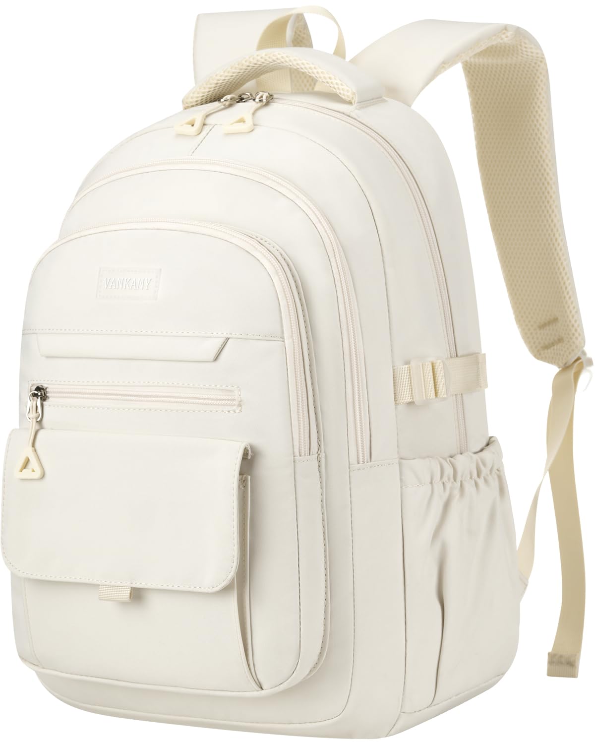 VANKANY Cute Backpacks for Girls, Teens Aesthetic High School Laptop Backpack College Student Women Bookbag, Mochilas Escolares para Niñas, Beige