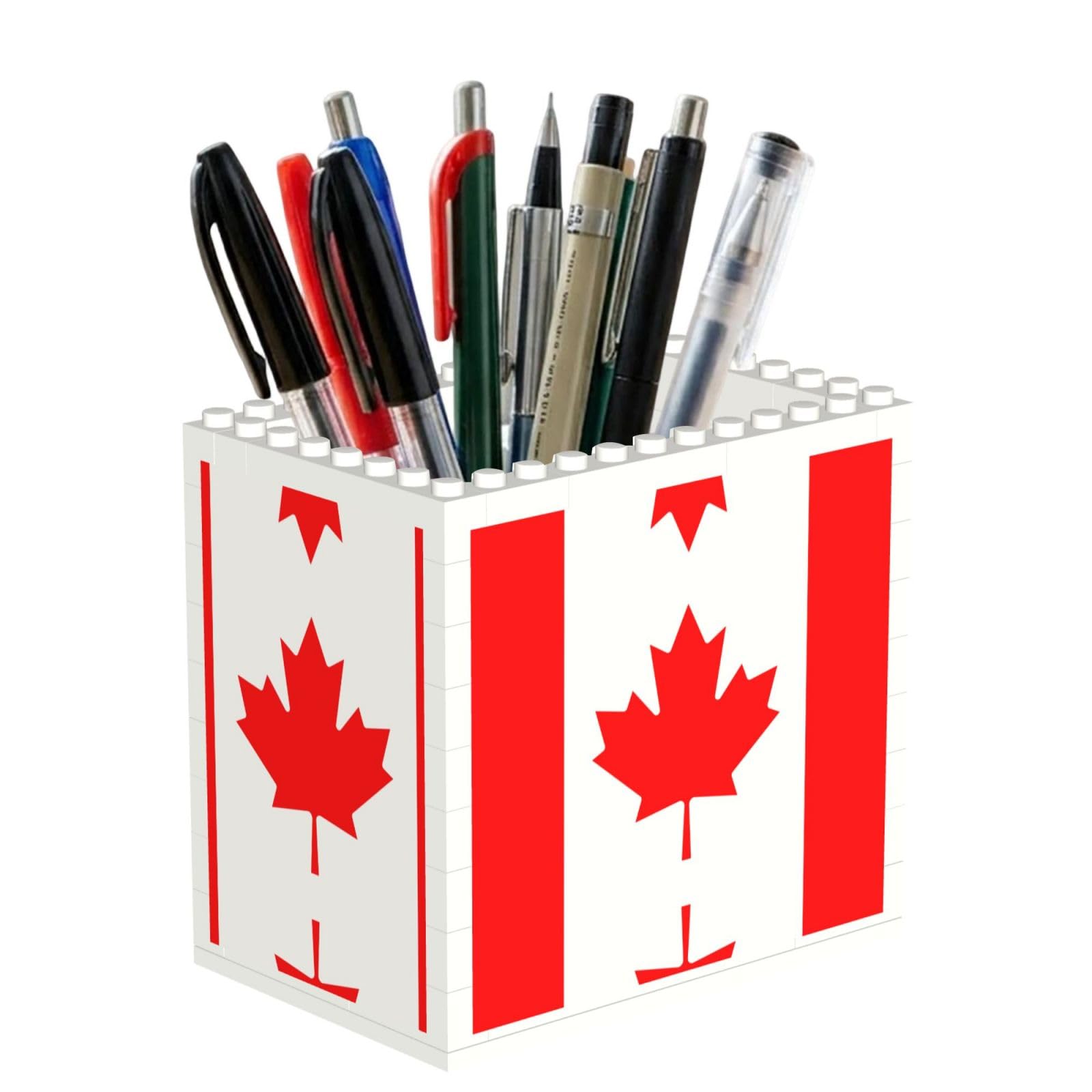 SXZVVBN Canadian flag Building Block Desk Tidy ABS Organiser