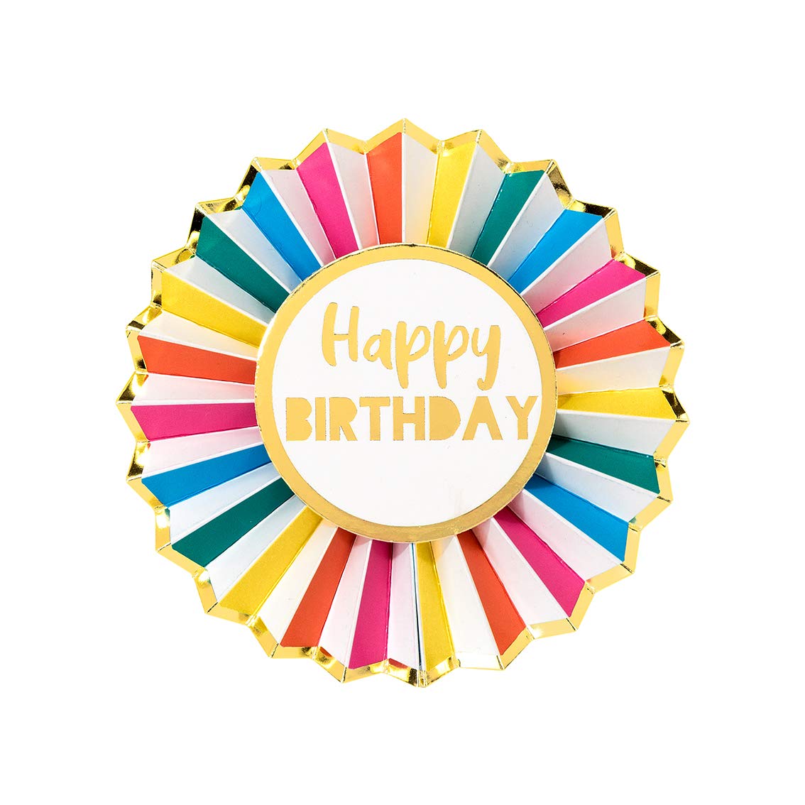 Talking Tables Happy Birthday Badge With Shiny Gold Foil 12cm, RBBADGE