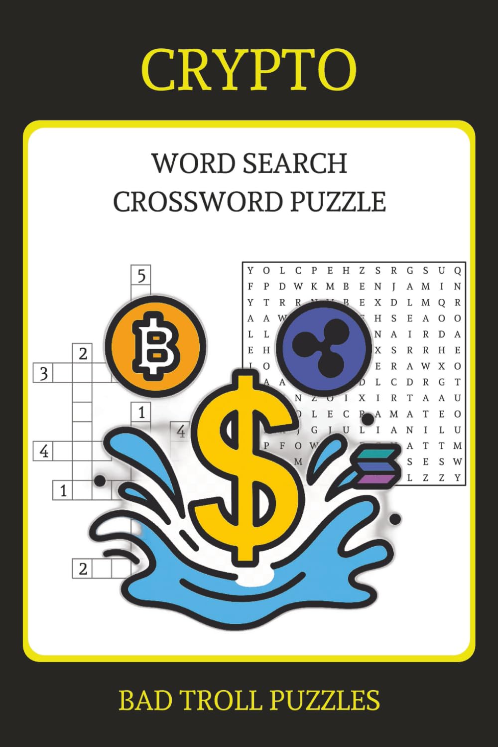 Crypto Word Search and Crossword Puzzle: Crypto Word Search and Crossword Puzzle Book for Adults | Perfect Gift for Digital Finance Fans and Investors