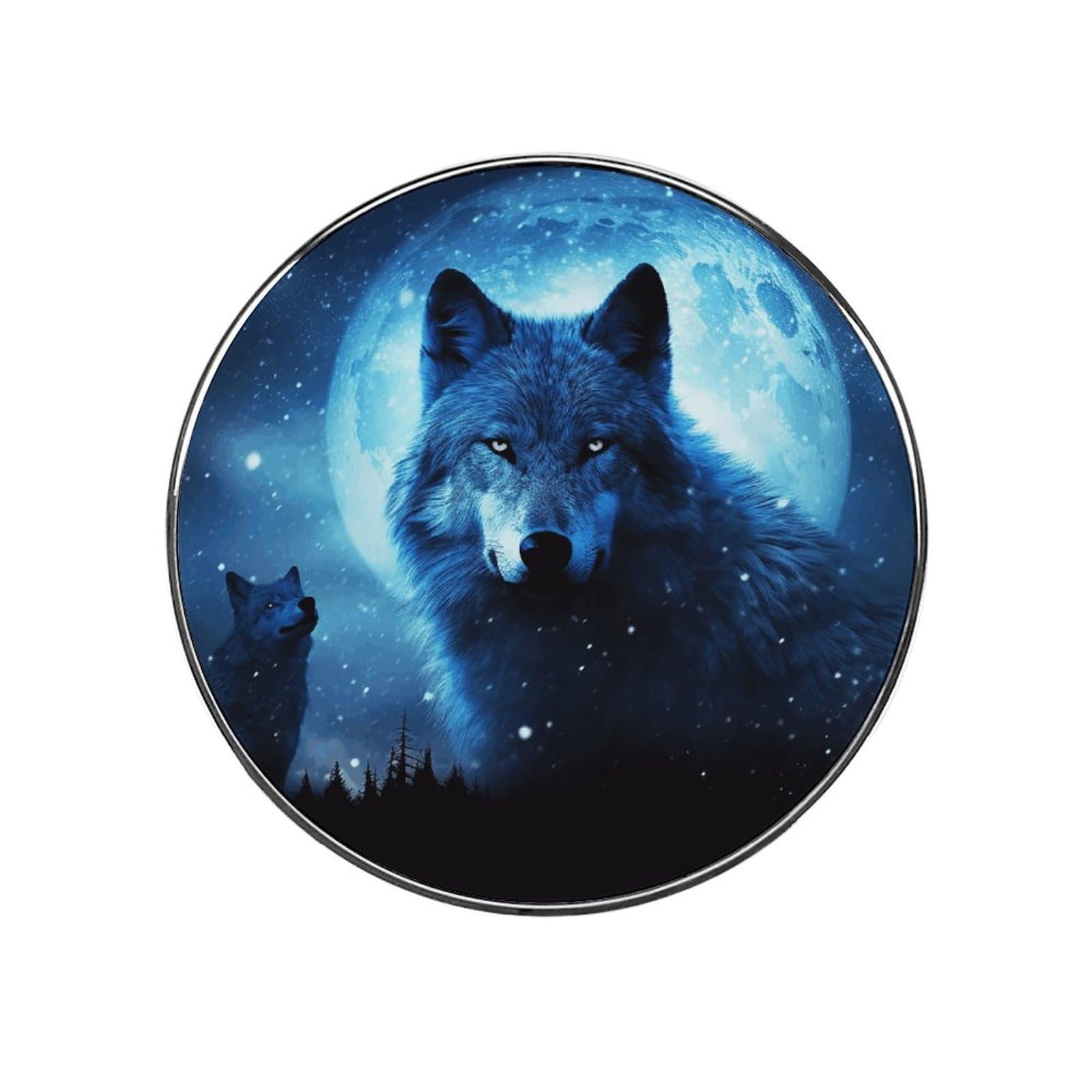 Refrigerator Magnet Wolfs Printing Fridge Magnet Alloy Material,Fun Personalized Refrigerator Sticker Round Decorative Magnet for Whiteboard Kitchen Locker