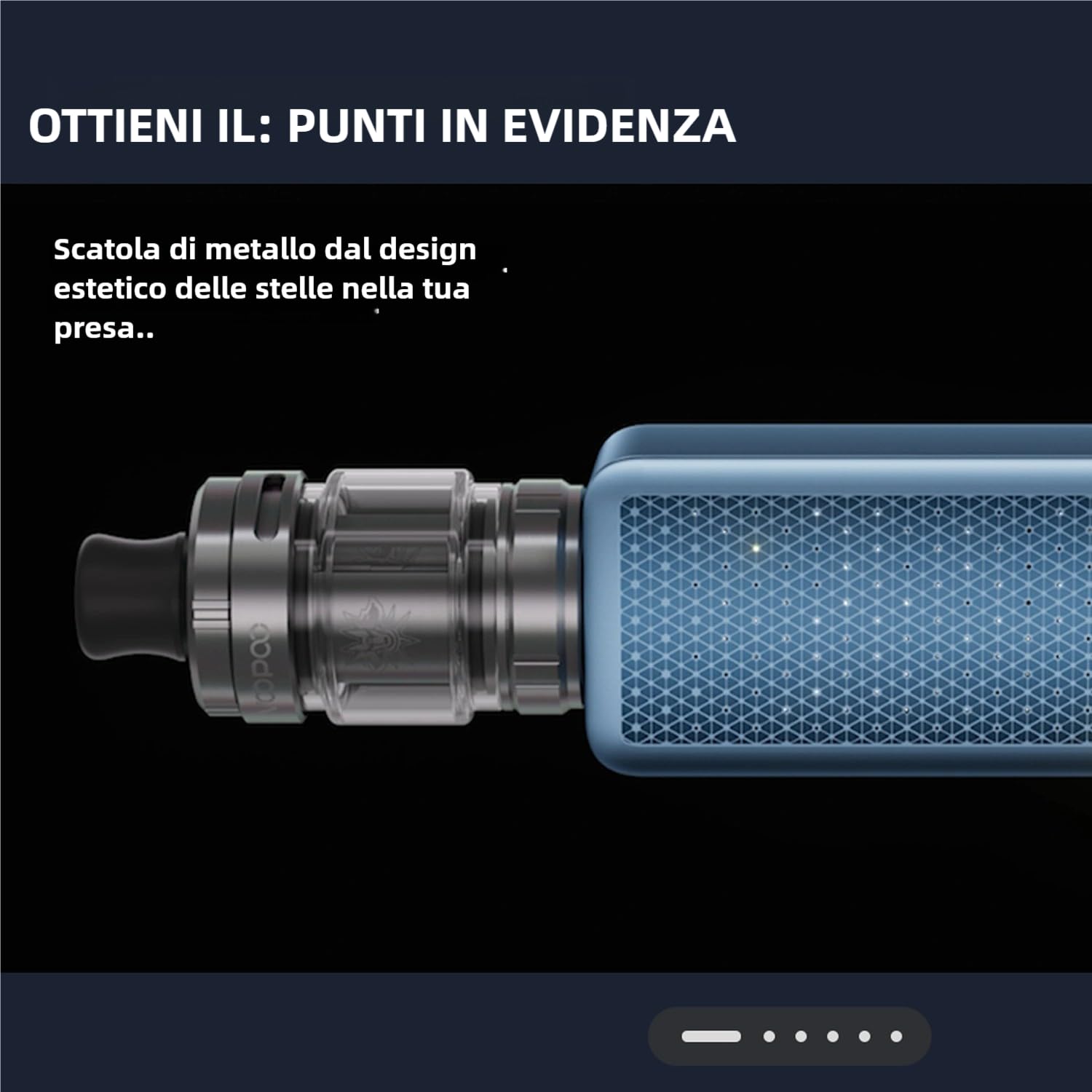 VINCI Spark100 | VOOPOO VINCI Spark100 Pod Kit 5-100 W(Metal Gray) | Batteria singola 18650(non inclusa) - Sigaretta elettronica vaporizzatore - Senza e-liquid, senza nicotina No Nicotine