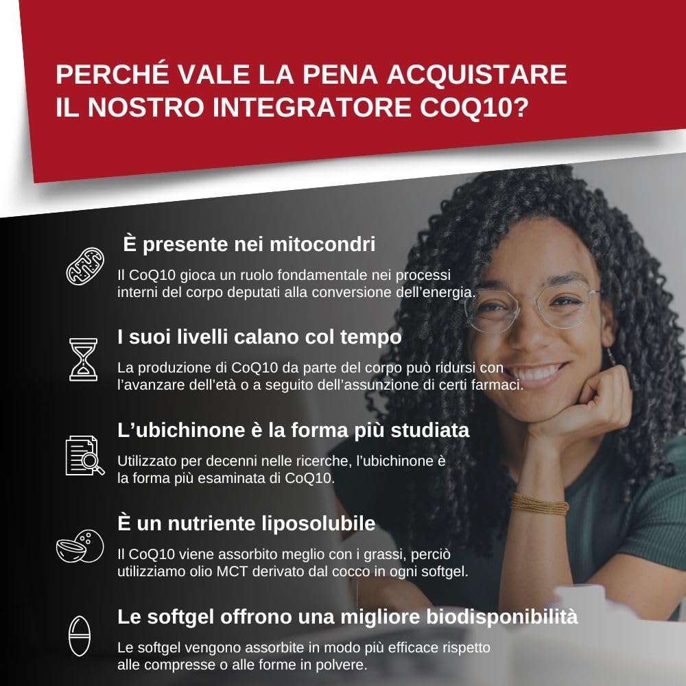 Coq10 Ubichinone in Softgel Da 200 Mg Di Intelligent Labs | 120 Porzioni | Softgel Facili Da Ingerire E Ad Elevata Potenza