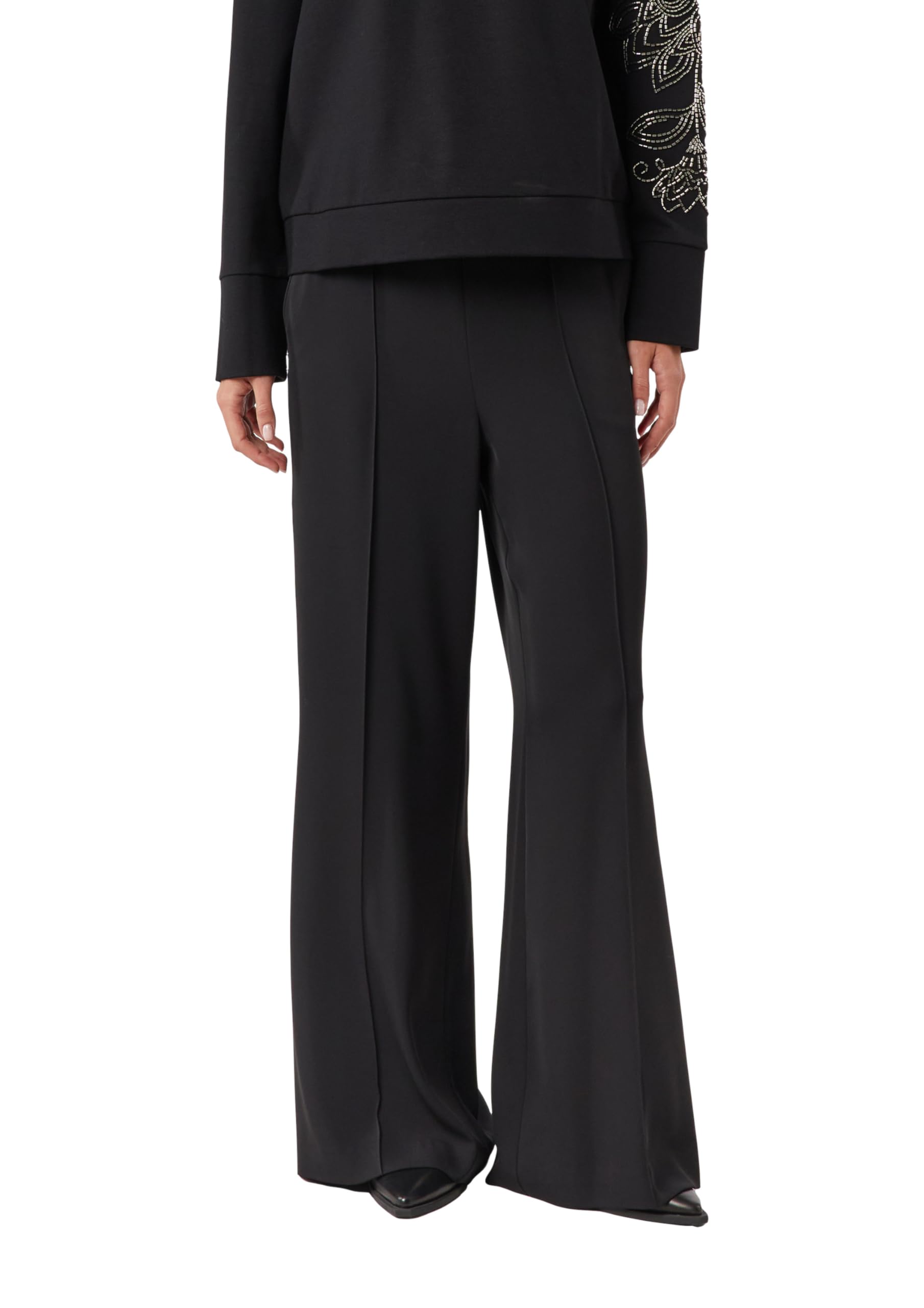 Comma Jogger Pants – Damen, Lang, Regular Fit, Schwarz (Gr. 34) – Web-Obermaterial