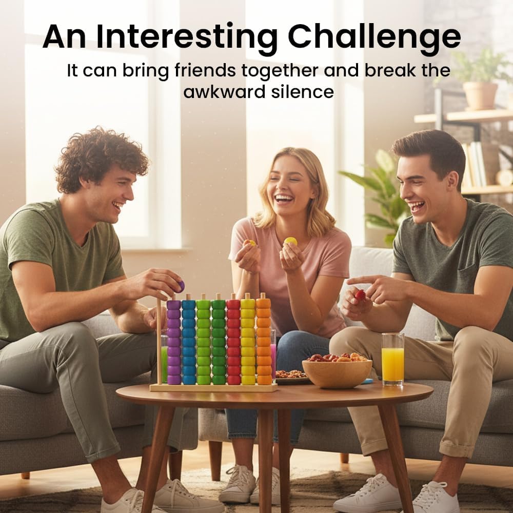 Color Matching Stacking Puzzle Game, 2026 New Wooden Color Match Challenge Game, Fast Color Stack Challenge Game Puzzle 2-4 Players, Tabletop Brain Teaser for Family Friend Game Night (#A)