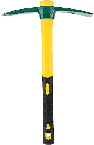 Miniatura 8 de ZOENHOU Paleta sólida de 15 pulgadas, púa de jardín forjada, herramientas manuales para agricultura de mattock con mango de fibra de vidrio