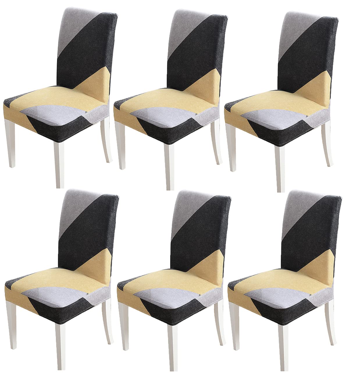 NICCEN dining chair covers Spandex Elastic Parson Chair Slipcovers Washable Stretch chair covers for Wedding Hotel Banquet Dining Room -7-6 pack