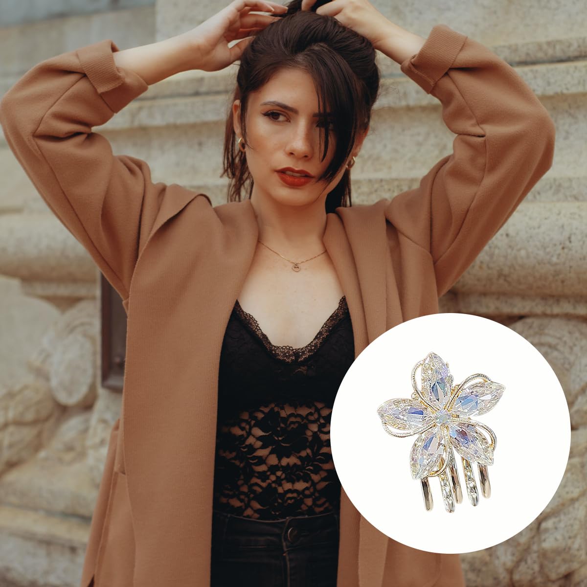 FOMIYES Fomiyes 3Pcs Mini Flower Claw Clips Small Hair Clasp Alloy Accessories for Women Decorative Hair Claw Clips for Daily Wear and Special Occasions - Image 2