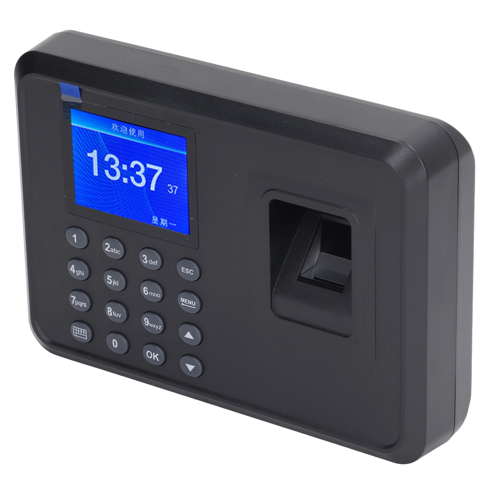 Fingerprint Time Attendance Machine Multi Languages Voice Reminder Fingerprint Password Employee Time Clock 100?240V (US Plug)
