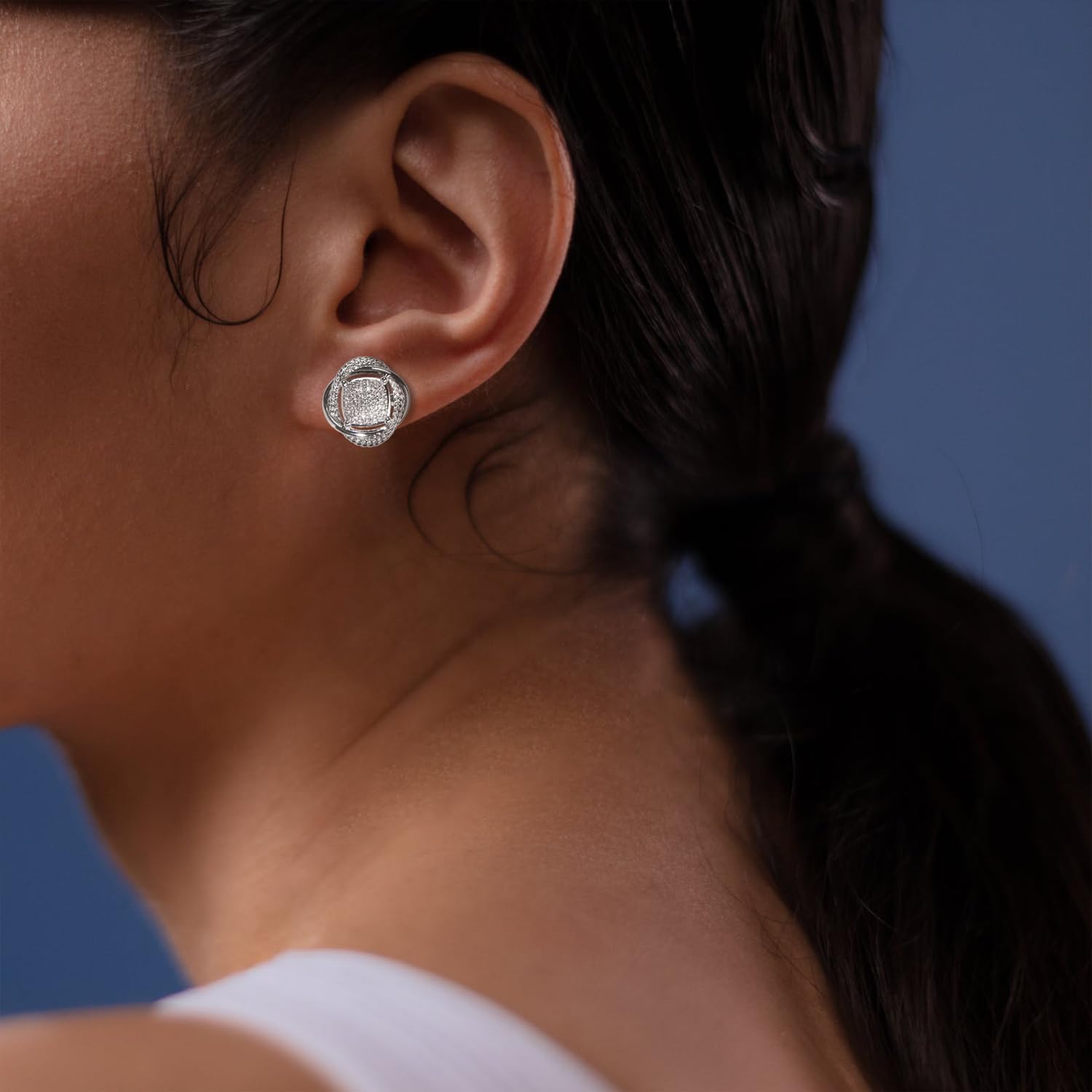 Designer Inspired Jewelry Twisted Cable Iced Out Earrings Fashion Cubic Zirconia Earrings Studs for Women Gift