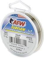 Vista 21 de Alambre de pesca americano Surflon recubierto de nailon 1x7 de acero inoxidable, línea líder de pesca para agua salada, prueba de 10 libras - prueba