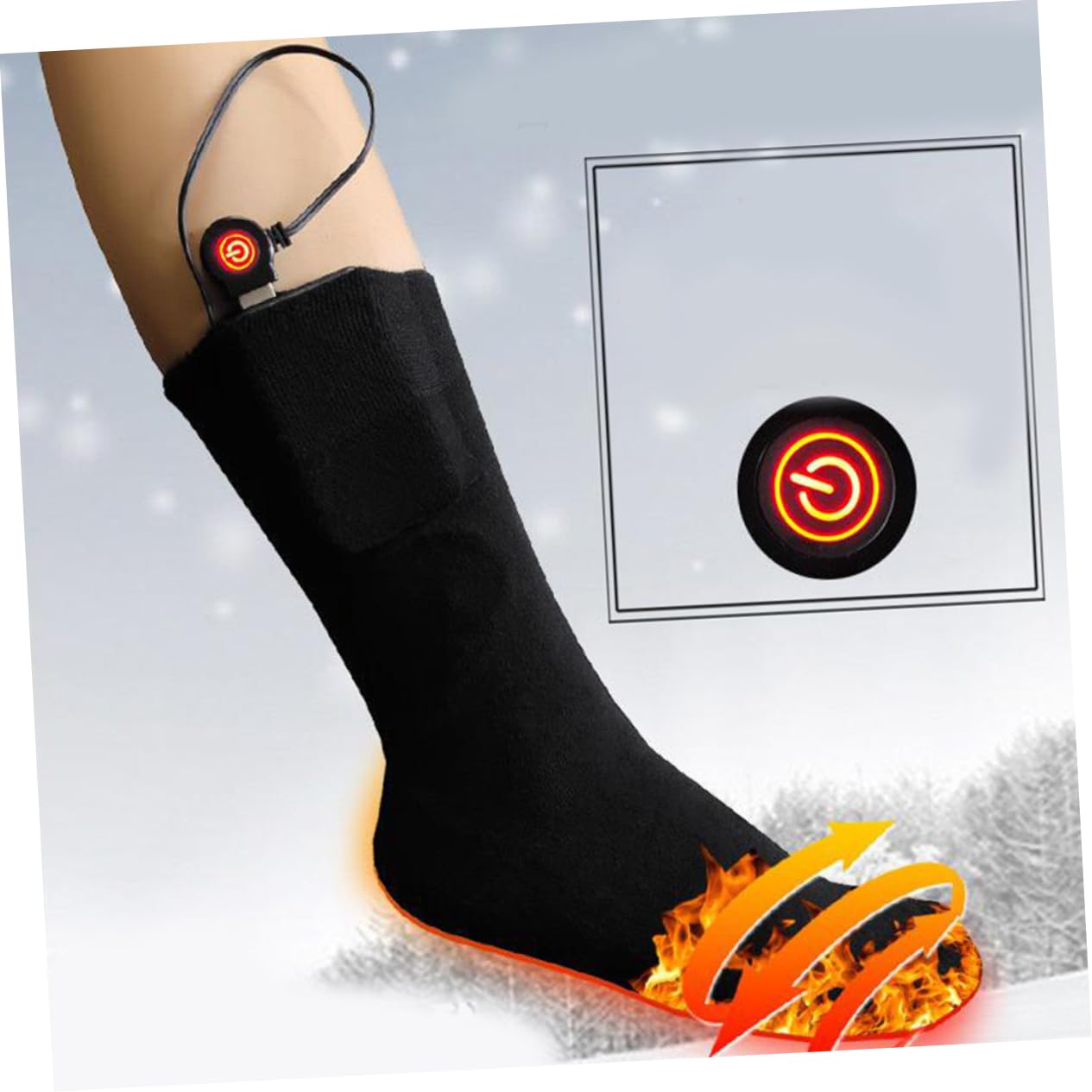 BESPORTBLE Warm Toes Winter Heated Socks Battery for Men Rechargeable Stroking Smart Temperature Control Socks