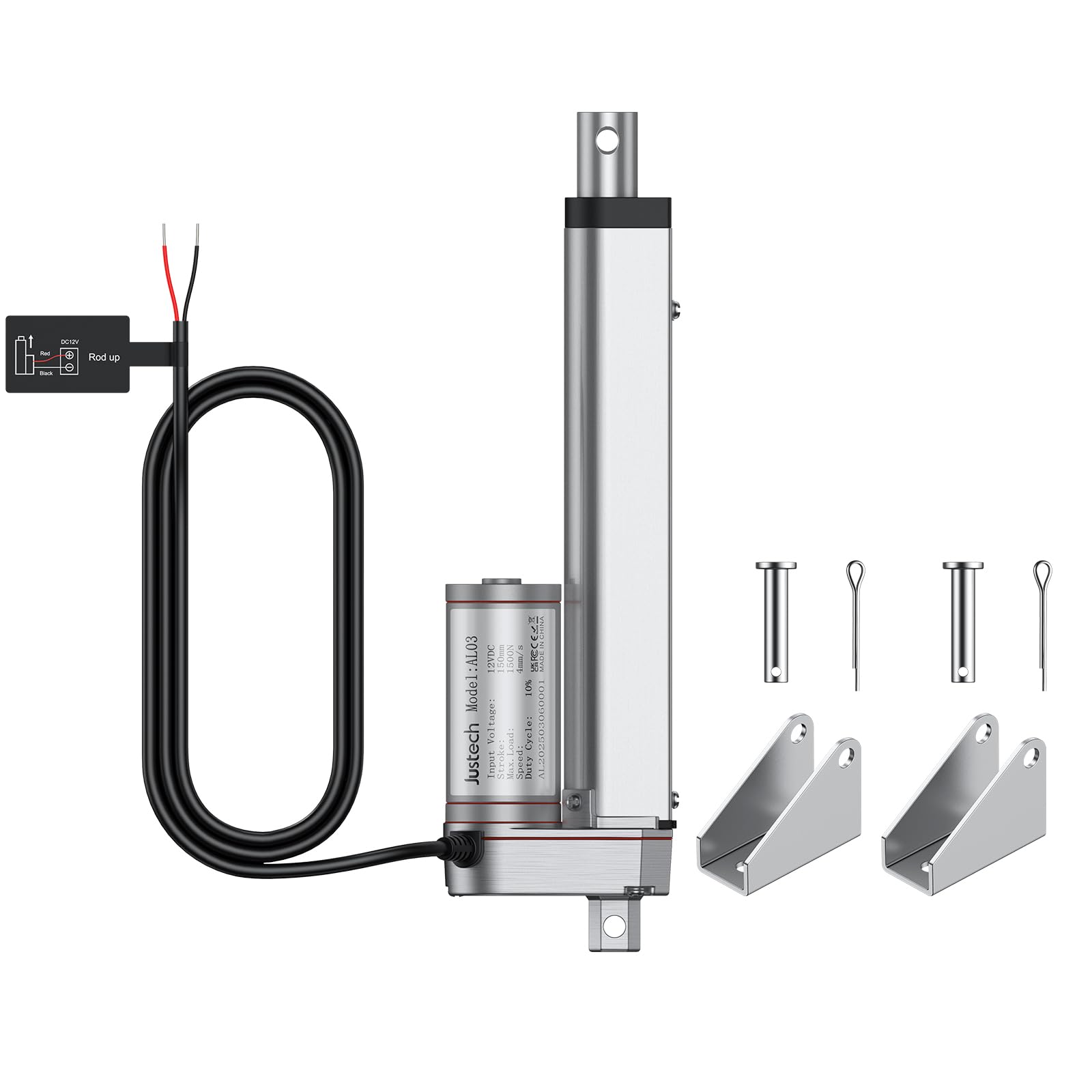 Justech 12V Linear Actuator - 330 LBS Force -9