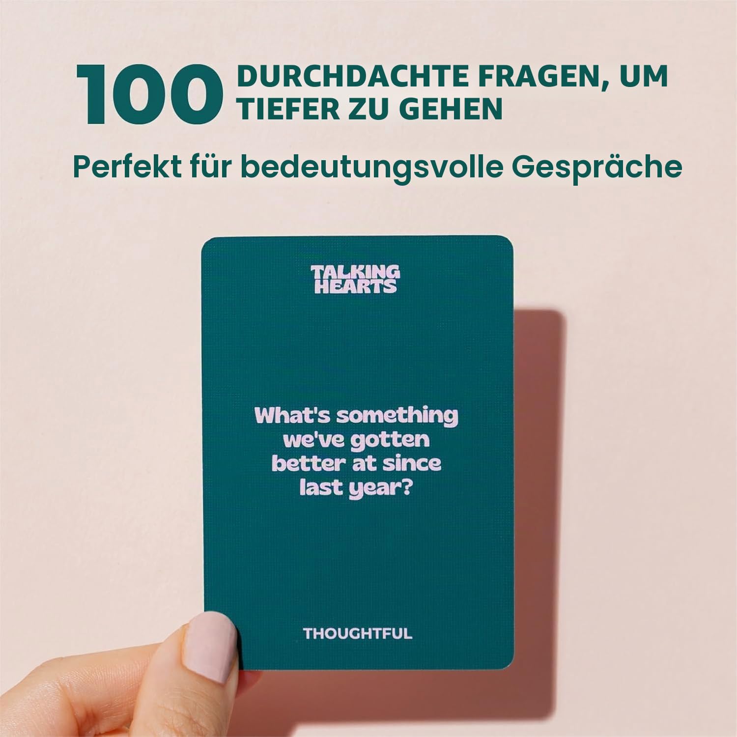 Talking Hearts Gesprächskarten – Kartenspiel für Paare, ab 16 Jahren, für Date-Nächte & Reiseabenteuer, tolles Valentinstagsgeschenk für Paare, 200 Fragen & 2 Wildkarten, Tauchen Sie ein in tiefere