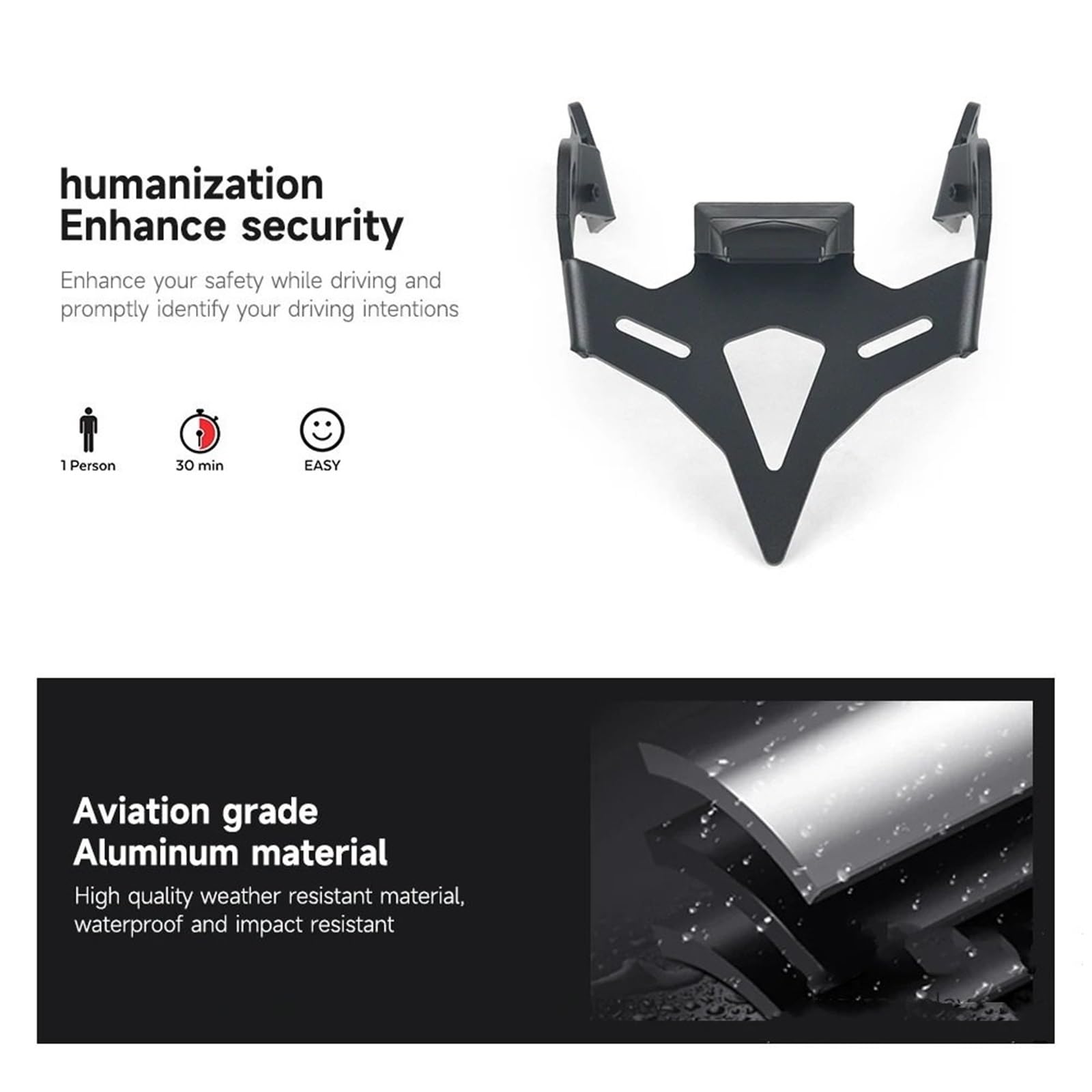 Kennzeichenhalter Passend für Honda CB 650 R CB650R CB650R 2024-UP Motorrad Hinten Ordentlich Kennzeichenhalter Reitstock Halterung LED-Licht Nummernschild Rahmen