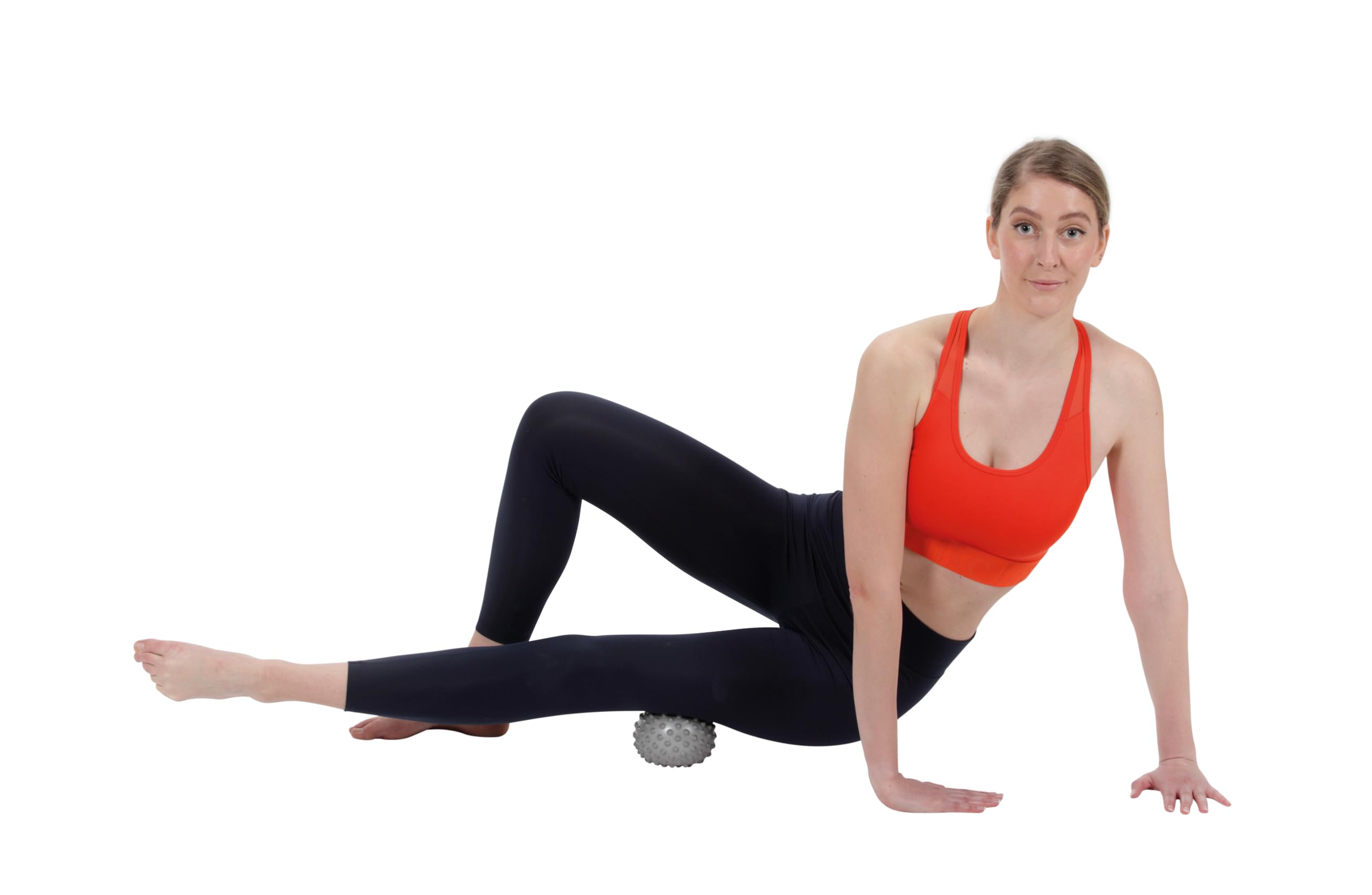 Gymnic Senso Pro Palla sensoriale grigia gonfiabile per pilates, yoga e rilassamento, ideale per esercizi miofasciali e di equilibrio con stimolazione tattile profonda