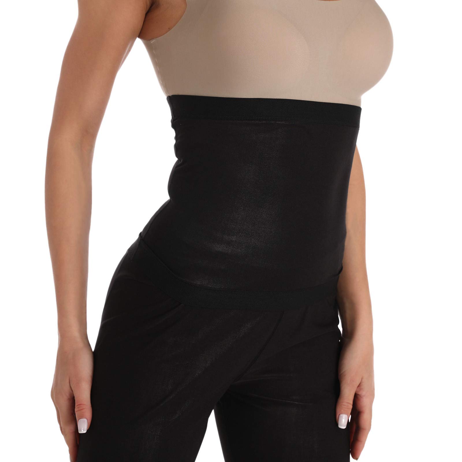 Foiya High Waist Shapewear For Women Abdominal Body Shaper Tummy Control Underwear Sweating Sports Corset Fitness With Adjustable Belt For Plus Size Weight Loss Summer Hot Exercise Black