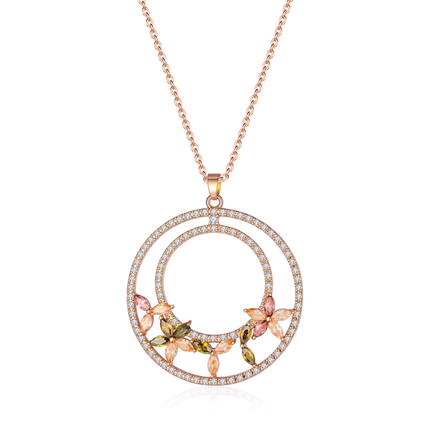 Collane Ciondolo Rotondo in Cristallo in Cristallo a Catena di Cristallo a Catena Sottile Collana Pendente for Donna Moda squisita ed Elegante Collana Gioielli Collana da Donna