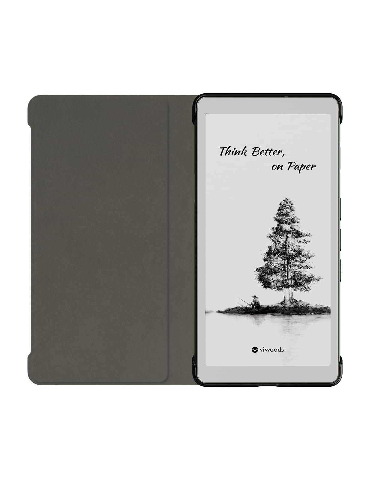 PU-Leder-Foliohülle für VIWOODS AiPaper Reader & AiPaper Reader C, schlanke Schutzhülle mit Klappdeckel und Standfunktion, Pinemist Green, 67 g