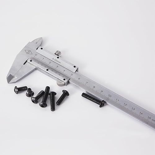 Miniatura 7 de Joamang Tornillos de cabeza de botón M5 x 8 mm, 12 mm, 16 mm, 20 mm, 25 mm, tornillos de cabeza de botón, acero de aleación de grado 10.9, acabado