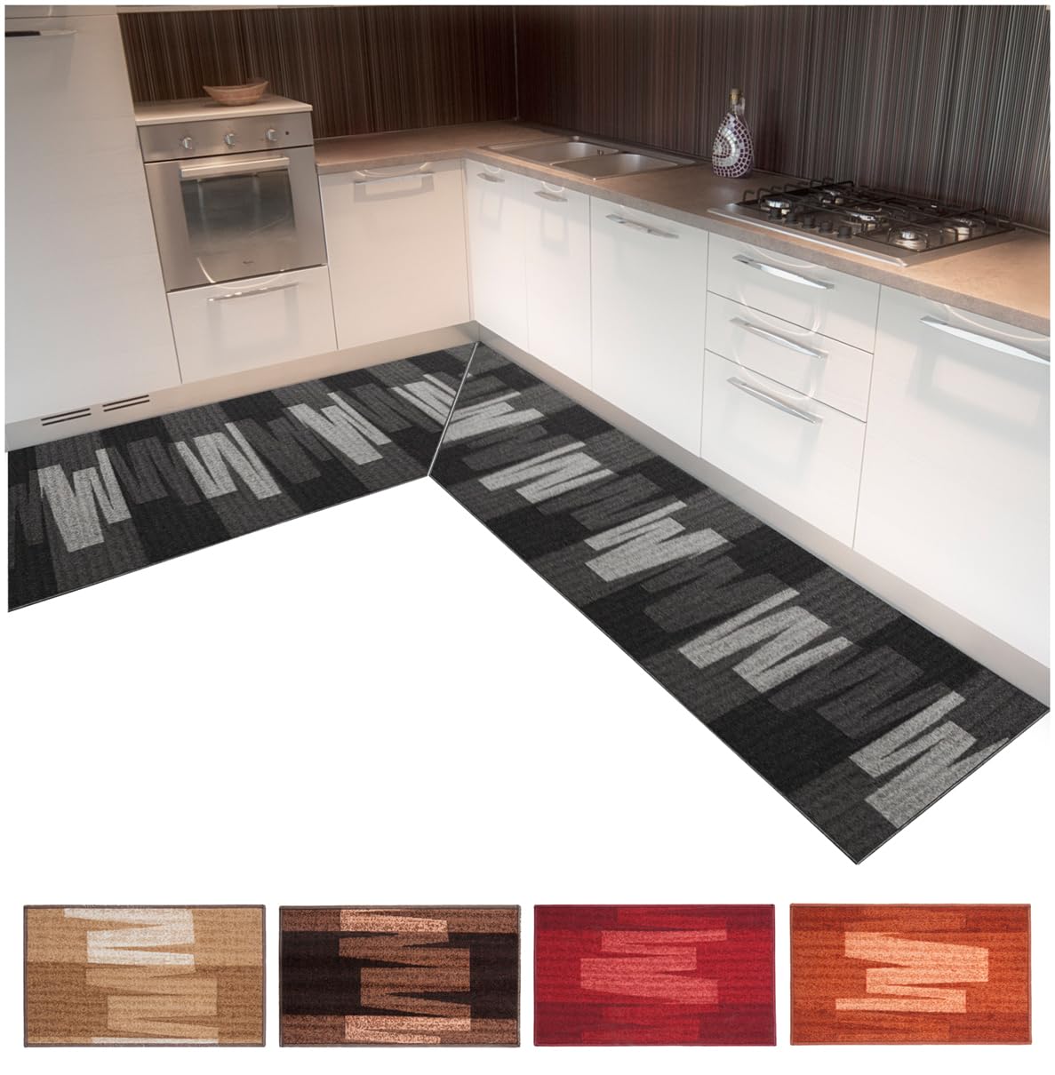 Tapis De Cuisine D'Angle Emmevi Picasso - Antidérapant - Personnalisable - Fabriqué En Italie