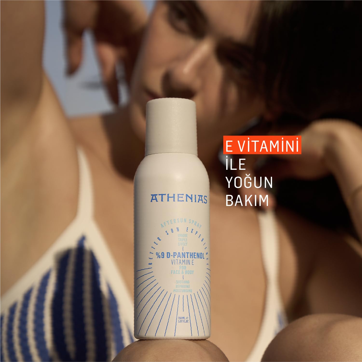 ATHENIAS Panthenol Spray Güneş Sonrası E Vitamini ve Aloe Vera Kızarık Karşıtı Aftersun 150 ml x 2 Adet
