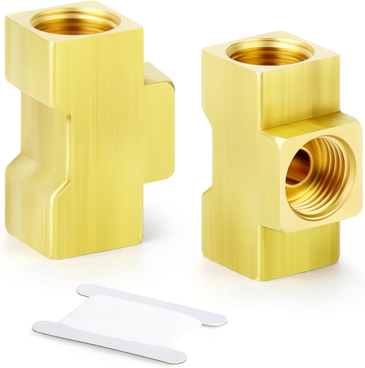 GASHER 2PCS Brass Brake Line Tee Fittings 7/16"24 Threads
