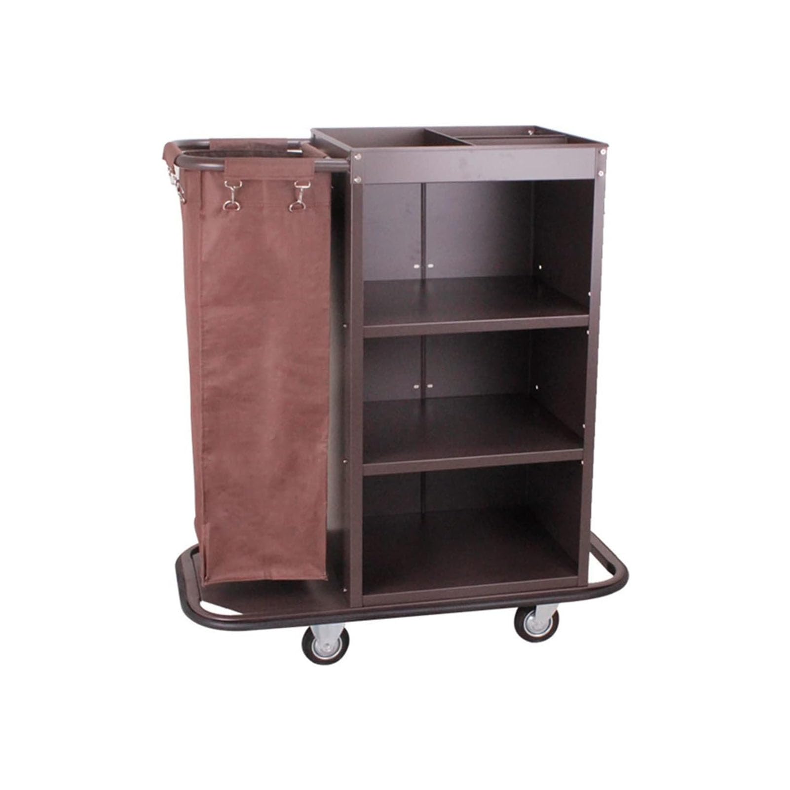Carrello multifunzione per la pulizia dell'hotel, carrello per la pulizia commerciale con borsa Lar Capaci e ruote lisce, facile da manovrare per una pulizia efficiente