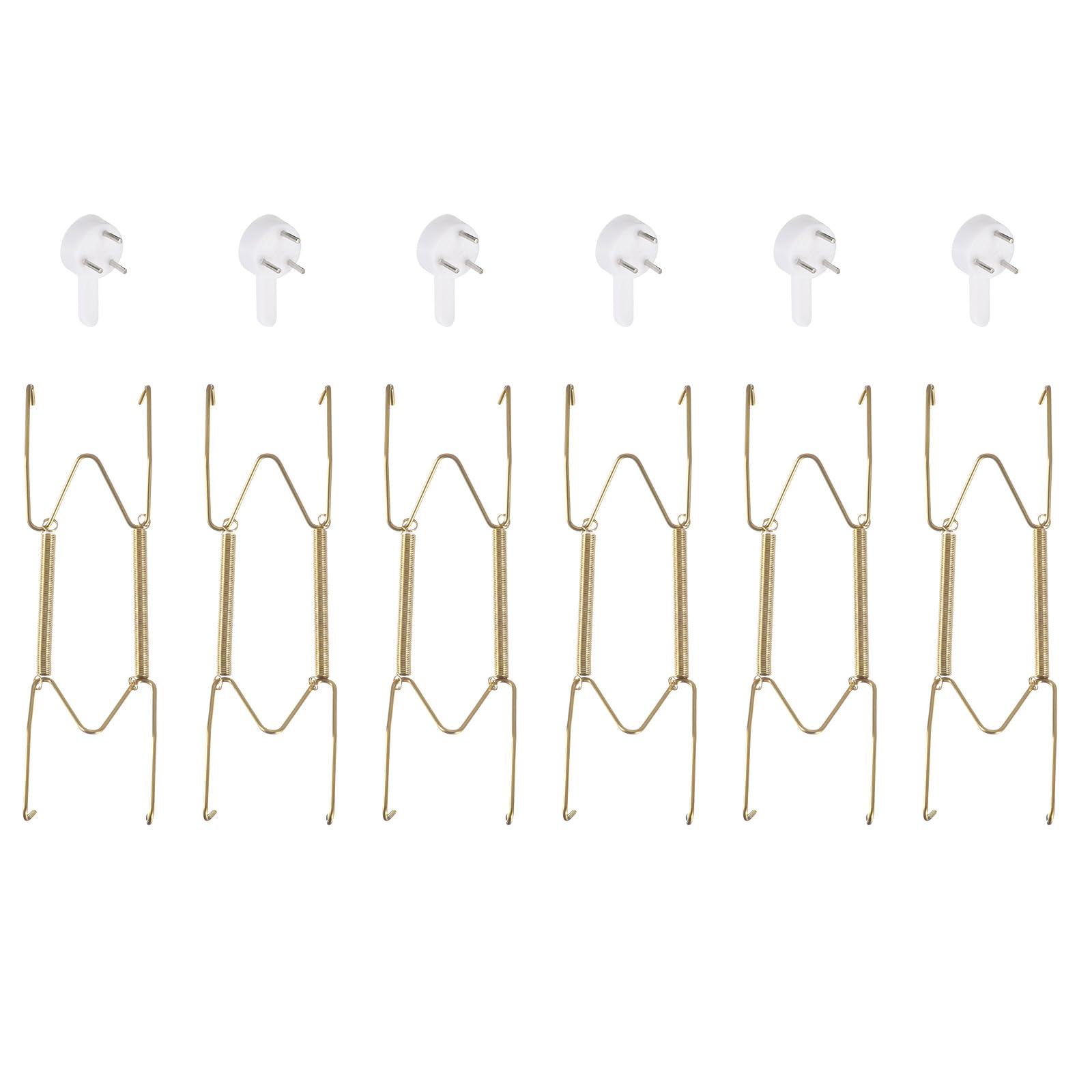 uxcell 6pcs Plate Hanger, 6 Inch Stainless Steel Invisible Wall Plate Hangers with Wall Decorative Hooks and Tip Protector for Decorative Plates and Art