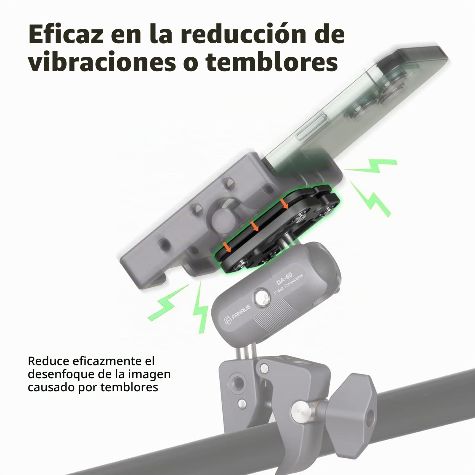 FANAUE Soporte de teléfono de aluminio con adaptador de cabeza de bola de 1 pulgada compatible con soportes RAM tamaño B brazo de doble enchufe (SA-01)