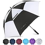 ZOMAKE Golf Umbrella Windproof, Extra Large Oversized Heavy Duty Double Canopy for Rain, Sports Games & Push Cart(62inch,Black,White)
