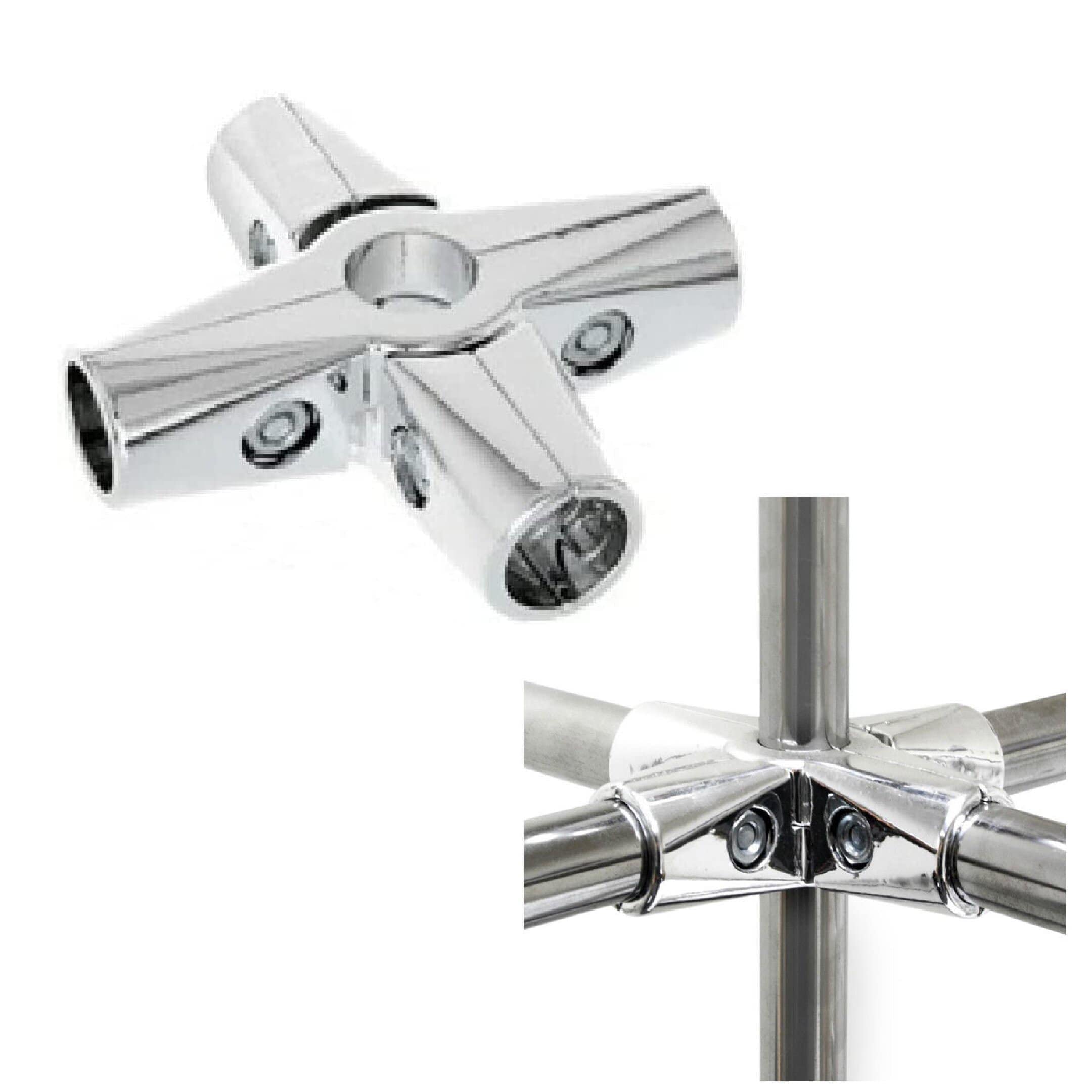 My Shopfittings 32Mm Or 1.25 Inch Heavy Duty 6-Way Clamp And Tubing Accessories For 25Mm Tube