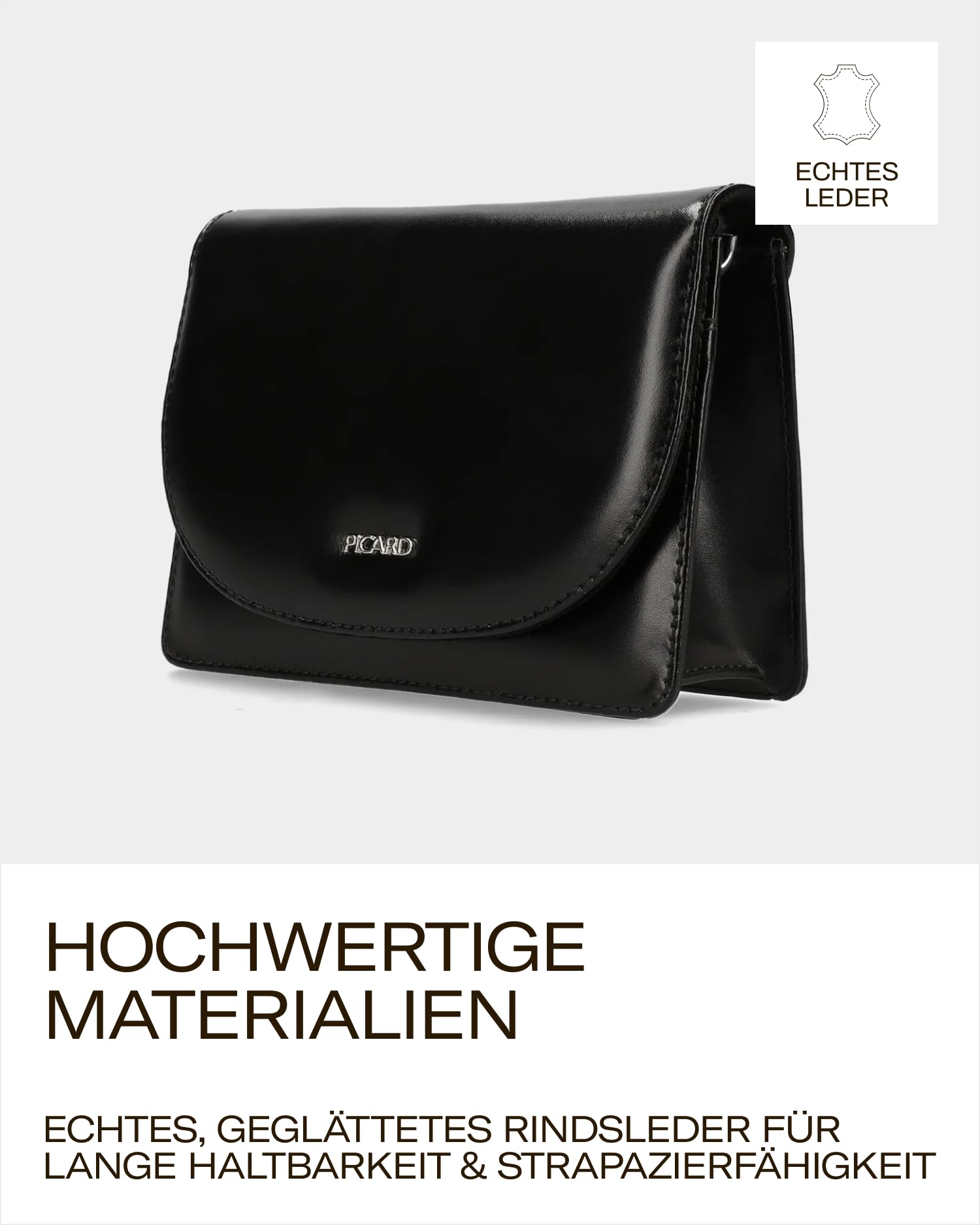 Picard Damen Schultertasche BERLIN aus Rindsleder Klein | mit Magnetverschluss | Schultertasche | Alltag