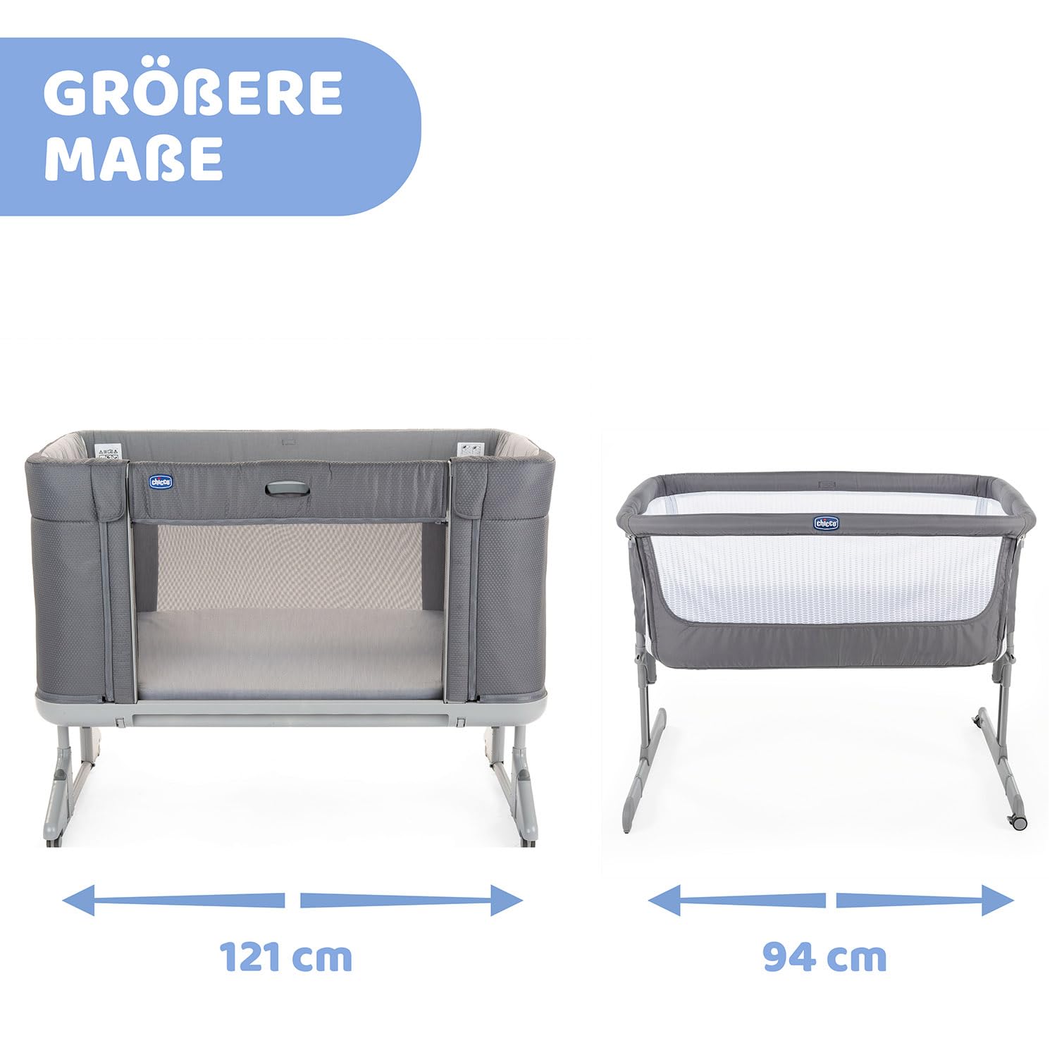 Chicco Next2Me Forever 3-in-1 Babybett für Neugeborene bis 4 Jahre, verstellbare Höhe, inklusive Matratze
