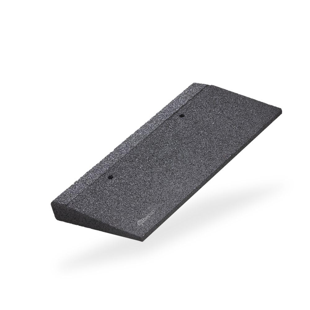 Bepco Rampa per bordo del marciapiede, LxLxA: 50 x 25 x 5 cm in gomma (nero) Rampa di carico, rampa per soglia della porta, con rondelle inserite da avvitare