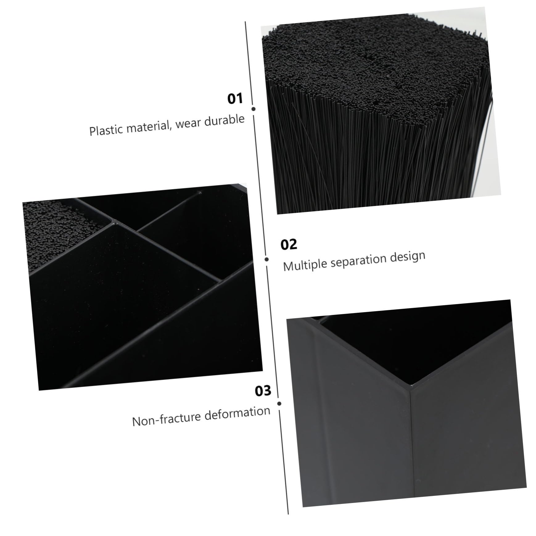 TOPPERFUN Organizer per Parrucchiere con 6 Scomparti in Plastica Nera, Grande Capacità e Divisori Multipli per Forbici, Pettini e Clip, per Saloni e Uffici