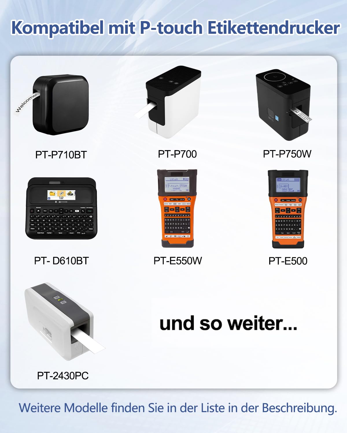 Cruxer 10er-Pack Kompatibel mit Ptouch TZe-S251 24 mm Schwarz auf Weiß | TZeS251 Stark klebend Laminiertes Etikettenband Ersatz für Ptouch PT-D600 E500 H500 P710BT 1400 9200DX Etikettendrucker